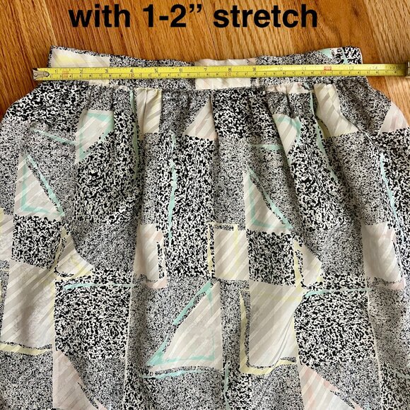 Vintage 80s Mod Abstract Print Skirt by Premonitions Size 12 - Picture 7 of 8